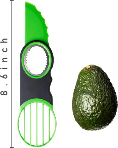 Vista 4 de Cortador de aguacate 3 en 1, apto para lavavajillas (verde)