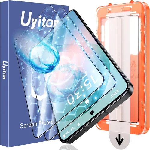 Vista 21 de Uyiton UnBreak-Glass - Protector de pantalla para Samsung Galaxy S22, soporte ultrasónico de huellas dactilares, marco de alineación automática