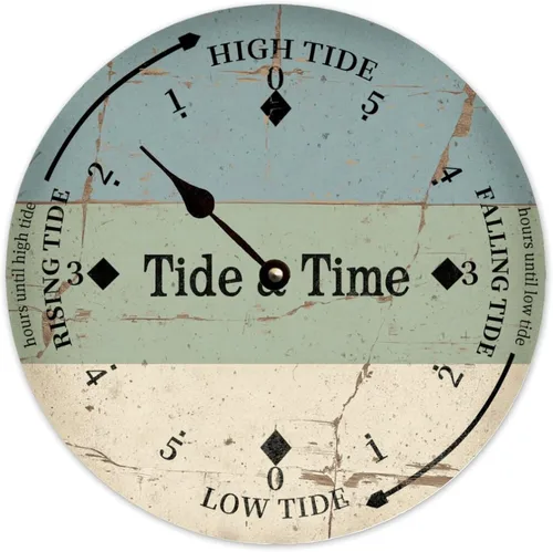 Vista 61 de Tide Clock for Wall Myrtle Beach Time Coastal Clocks Beach Navy-3