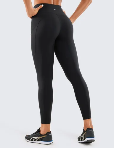 Vista 2 de CRZ YOGA - Leggings de entrenamiento para mujer sensación de desnudez, pantalones de yoga de cintura alta con bolsillos laterales, mallas atléticas