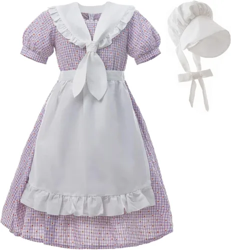 Vista 91 de Nuoqi - Vestidos de pionera para niñas, disfraz colonial