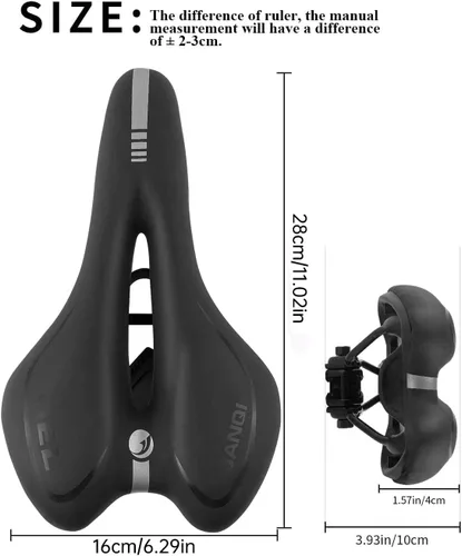 Vista 2 de MSDADA Asiento de bicicleta de gel para hombres y mujeres, asiento de bicicleta impermeable, cómodo y suave cojín