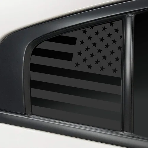 Vista 7 de Bogar Tech Designs - Vinilo adhesivo precortado para ventana con diseño de la bandera de EE.UU., compatible con Dodge Charger 2011-2023, negro mate