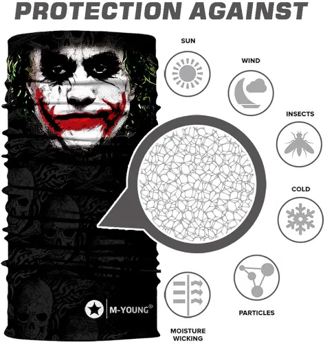 Vista 2 de Máscara de calavera pañuelo para el cuello gorro bufanda mágica diadema para protección de polvo sol y viento