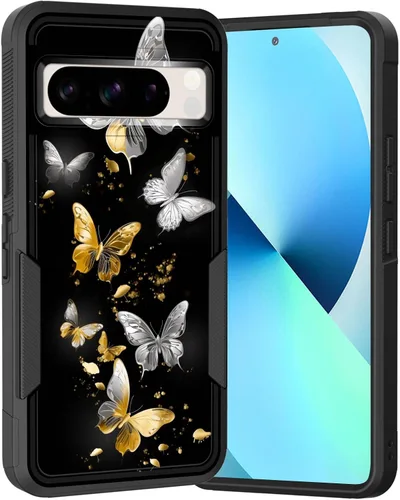 Vista 229 de Funda para Pixel 6A, Híbrida de Doble Capa de Servicio Pesado Resistente a Prueba de Golpes PC Duro + Funda Protectora de Silicona Suave para Google