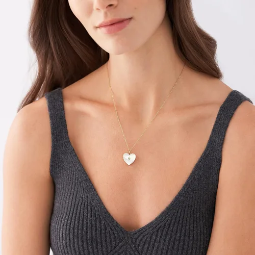 Vista 6 de Fossil - Collar con colgante de acero inoxidable en tono dorado para mujer