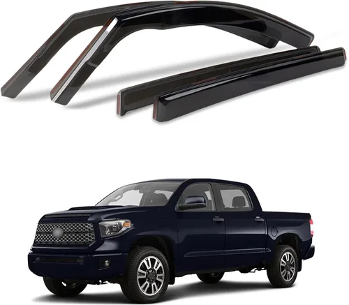 Vista 51 de Viseras de ventana compatibles con Wrangler JK de 4 puertas 2007-2018, protectores de lluvia negros en canal, 4 deflectores de ventana lateral