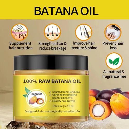 Vista 2 de Aceite de batana para el crecimiento del cabello – Aceite de Ojon orgánico 100% crudo sin refinar de Honduras – Tratamiento capilar prensado en frío