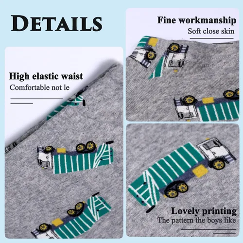 Vista 3 de Finihen Calzoncillos tipo bóxer para niños, de algodón suave, ropa interior de dinosaurio para niños