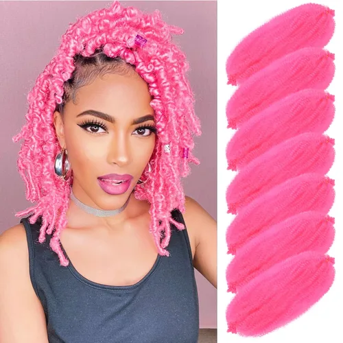 Vista 31 de Cabello para Trenzas Marley Twist de 10 pulgadas Negro 3 Paquetes Cabello Afro Twist Elástico Preseparado para Locs Suaves Cabello Spring Twist