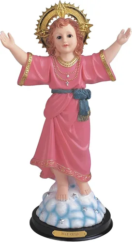 Vista 4 de ICE Armor Estatua de Santo Divino Nino de 12 pulgadas de alto, estatua divina para niño Jesús, decoración religiosa, escritorio de oficina, hogar