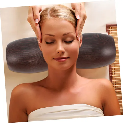 Vista 8 de Almohada ergonómica de madera para soporte de espalda, almohada de sala de sauna, almohada de madera tipo U para dolor de cuello y lumbar