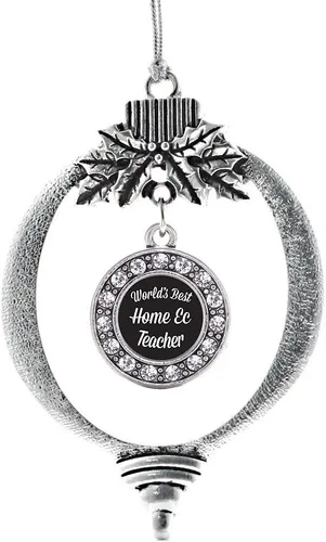 Vista 639 de Inspired Silver - Adorno de cromosoma 21 con dije de círculo de plata con joyas de circonita cúbica