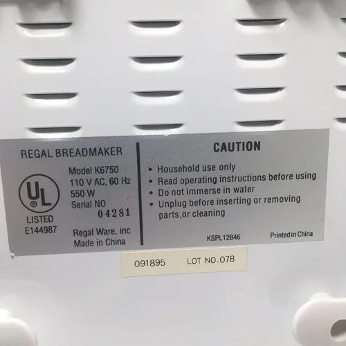 Vista 2 de Kit de sellado de sartén para máquina de hacer pan Regal Kitchen Pro Modelos K6750 6750 C6750
