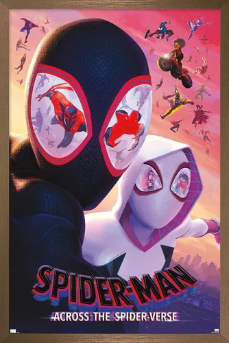 Vista 14 de Trends International Marvel Spider-Man: Across The Spider-Verse - Póster de pared de una hoja de máscaras, 22.37 x 34.00 pulgadas, versión enmarcada