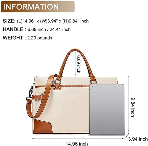 Vista 4 de BOSTANTEN Maletín de cuero tipo mensajero, bolsos para portátiles, bolsos para mujeres y mujeres, cartera de cuero con bloqueo RFID, pequeña