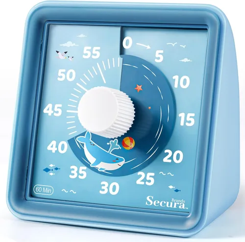 Vista 8 de Secura - Temporizador visual de cuenta regresiva de 60 minutos para niños y adultos, herramienta de gestión del tiempo en el aula (negro)