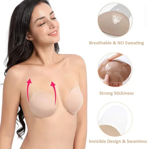 Vista 3 de UOTJCNR Sujetador adhesivo invisible para mujer