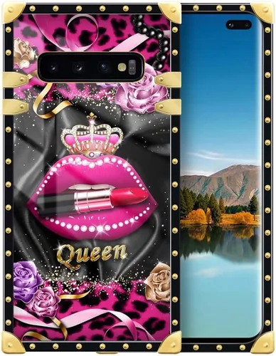 Vista 176 de Funda compatible con Samsung Galaxy S10 4G, TPU suave de lujo y parte trasera de policarbonato duro para niñas y mujeres, funda protectora a prueba