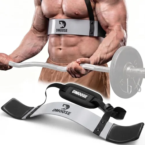 Vista 10 de DMoose Fitness Brazo Blaster para bíceps y tríceps – Aluminio resistente, acolchado suave para el cuello y correas ajustables – Soporte de rizo