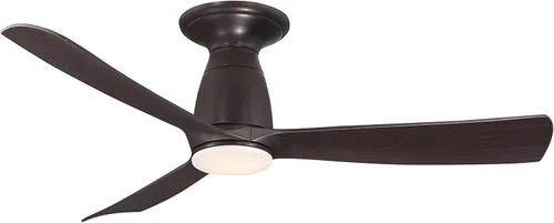 Vista 6 de Kute - Ventilador de techo empotrado de 3 aspas con kit de luz, 13.1 pulgadas de alto y 44 pulgadas de ancho, acabado negro, color negro