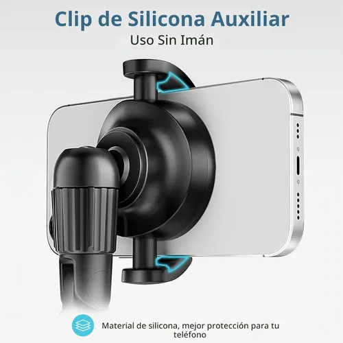 Vista 4 de UBeesize Trípode magnético para teléfono selfie de 62 pulgadas con control remoto inalámbrico, soporte extensible para teléfono celular, compatible