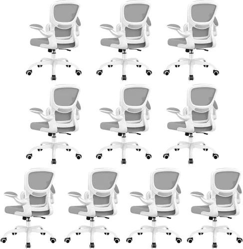 Vista 14 de BESTFAIR Silla de oficina ergonómica, silla de escritorio de malla transpirable cómoda con soporte lumbar, silla de computadora, silla de escritorio