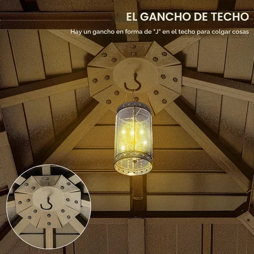 Vista 4 de DWVO - Cenador de techo rígido de 10 x 10 pies con redes y cortinas Bronce
