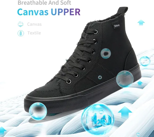 Vista 3 de Obtaom Zapatos de lona de alta calidad para mujer/hombre para jugar a media pantorrilla, zapatillas de deporte de moda casuales con cordones de alta