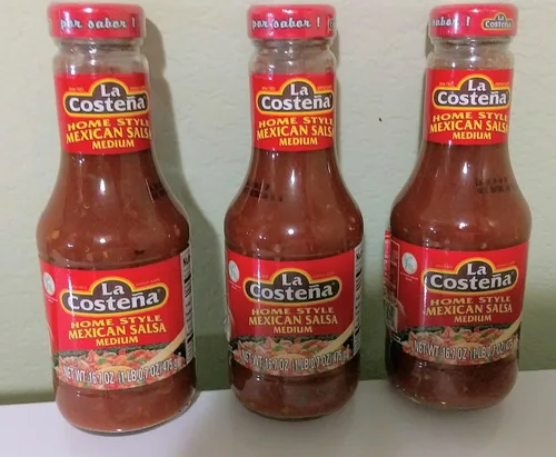 Vista 4 de La Costena - Botella de salsa de 16.7 onzas (paquete de 3) (estilo casero mexicano - mediano)