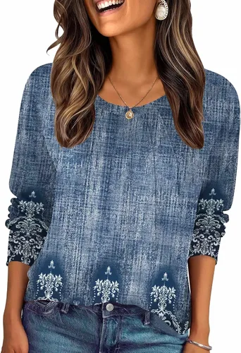 Vista 17 de Zeagoo Blusas de otoño para mujer, camisas de manga larga, blusas casuales de algodón, blusas plisadas elegantes 2025