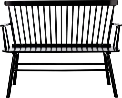 Vista 11 de SAFAVIEH Muebles - Sofá de dos plazas Addison - Negro - Madera maciza - Diseño costero de listones - Ideal para sala de estar, solárium, dormitorio