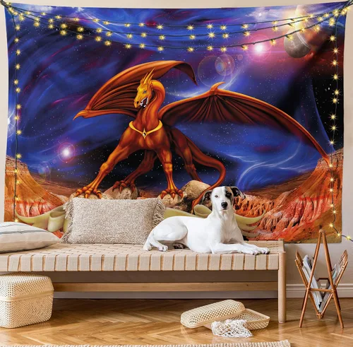 Vista 41 de Ambesonne Tapiz hippie, abrazo de hongos de ensueño y árbol de la vida místico y mandal verde, decoración de tela para colgar en la pared