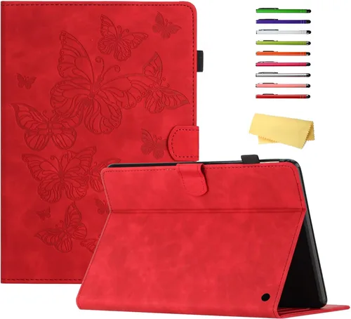 Vista 38 de Funda para tableta Amazon Kindle Fire HD 8 (8ª/7ª/6ª generación, 2018/2017/2016), con portalápices, bolsillo para tarjetas, imán de piel sintética