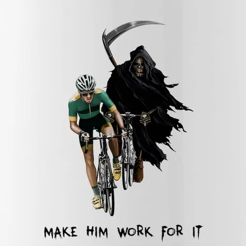 Vista 2 de CafePress – Grim Reaper Chasing ciclista Acero Inoxidable Botella de agua – Botella de agua de acero inoxidable, 1.0L botella