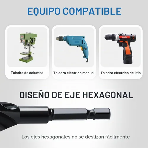 Vista 5 de 6 brocas de taladro hexagonal de 18 pulgadas de largo