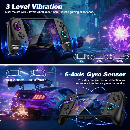 Vista 8 de Switch Controllers, Wireless Pro Controller Replacement for Nintendo Switch ControllerOLED, One-Piece Ergonomic Handheld Controller with