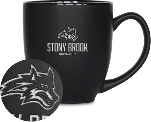 Vista 401 de Rico Industries - Taza de cerámica mate negra con grabado láser estándar de 15oz para NCAA (escuelas T & U) - Para bebidas calientes o frías