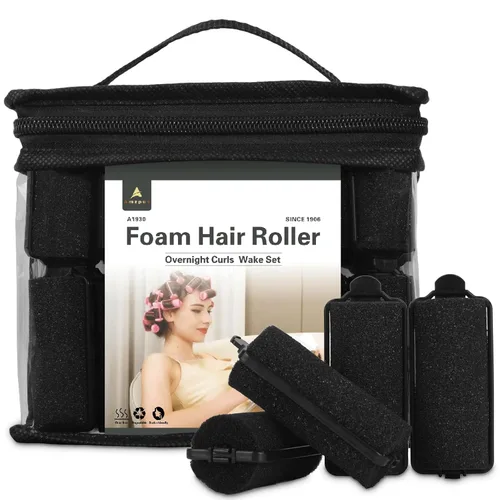 Vista 12 de 60 Piezas Rodillos de Espuma para Cabello - Rizadores Suaves para Dormir para Peinado del Cabello (0.59 pulgadas, Rosa)