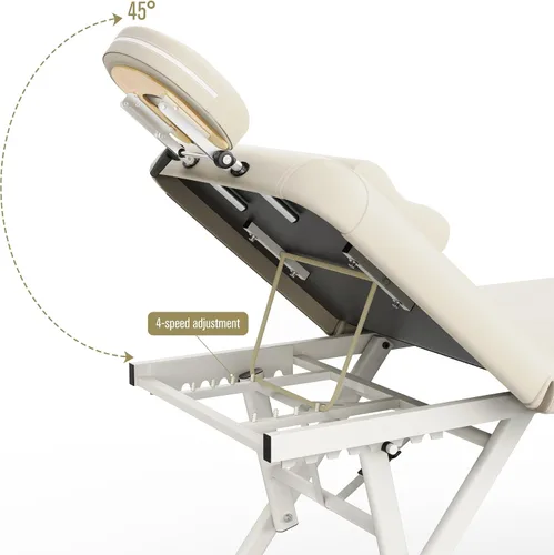 Vista 4 de pouseayar Mesa de masaje ajustable con almohada facial y reposacabezas, resistente y sólida, silenciosa y fácil de ajustar para mesa de tratamiento