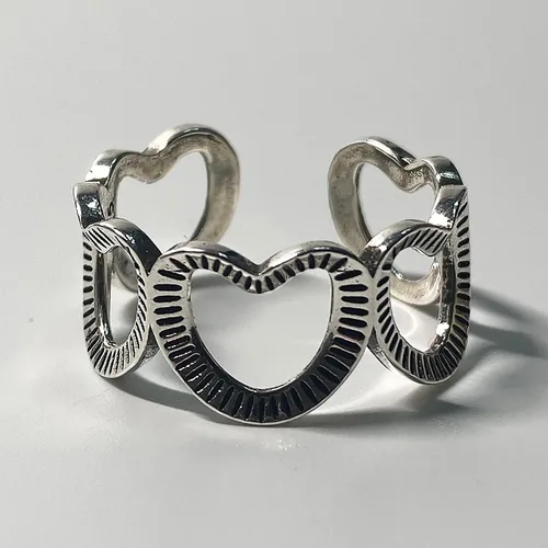 Vista 38 de Anillos de banda ancha de plata de ley 925 vintage hechos a mano para mujeres/hombres, anillo ajustable para el pulgar