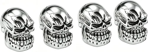 Vista 6 de Lunsom Tapas de vástago de válvula de neumático de calavera para válvulas de aire de automóvil, ruedas de presión, accesorios para llantas de Verde