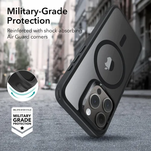 Vista 5 de ESR Funda para iPhone 15 Pro, compatible con MagSafe, protección de grado militar, resistente al amarillamiento, parte trasera resistente a