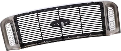 Vista 6 de Nuevas piezas de repuesto para parrilla delantera cromada negra apta para 2006-2007 F250 F350 F450 F550 Super Duty XL XLT Lariat 6C3Z8200AAA
