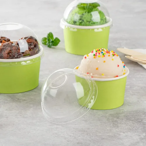 Vista 13 de Solo tapas: tapas en forma de cúpula, 50 tapas de plástico transparente para tazas de Coppetta To Go de 3 onzas - Las tazas se venden por separado