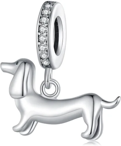Vista 9 de 925 Sterling Silver White Gold Plated Animal Charm Beads for Women Lindo gato negro.