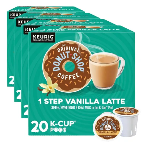 Vista 23 de The Original Donut Shop - Cápsulas de Caramel Latte para Single-Serve Keurig K-Cup, café saborizado, 20