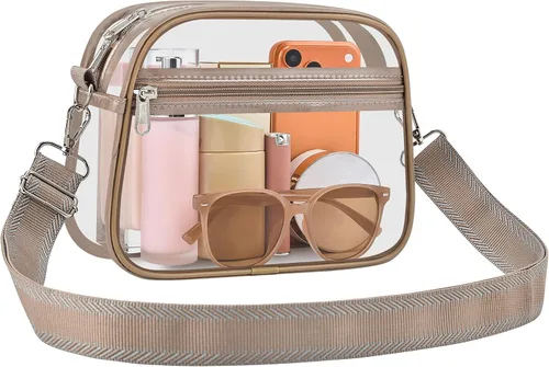 Vista 10 de Bolsa transparente para eventos de estadio, bolsa transparente para mujer, bolsa cruzada, correa de hombro ajustable para conciertos, deportes