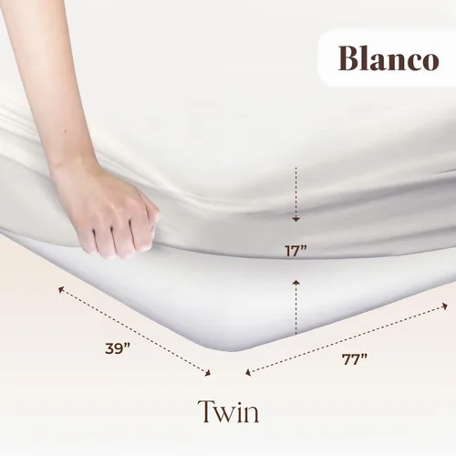 Vista 2 de Protector de colchón orgánico impermeable tamaño individual – Protector de colchón 100% impermeable con protección de triple capa extrasuave