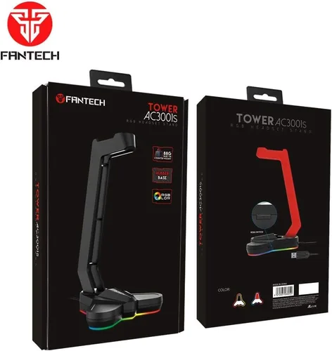 Vista 7 de FANTECH Soporte de auriculares Tower RGB, soporte para auriculares para jugadores Gaming PC Accesorios (rojo)
